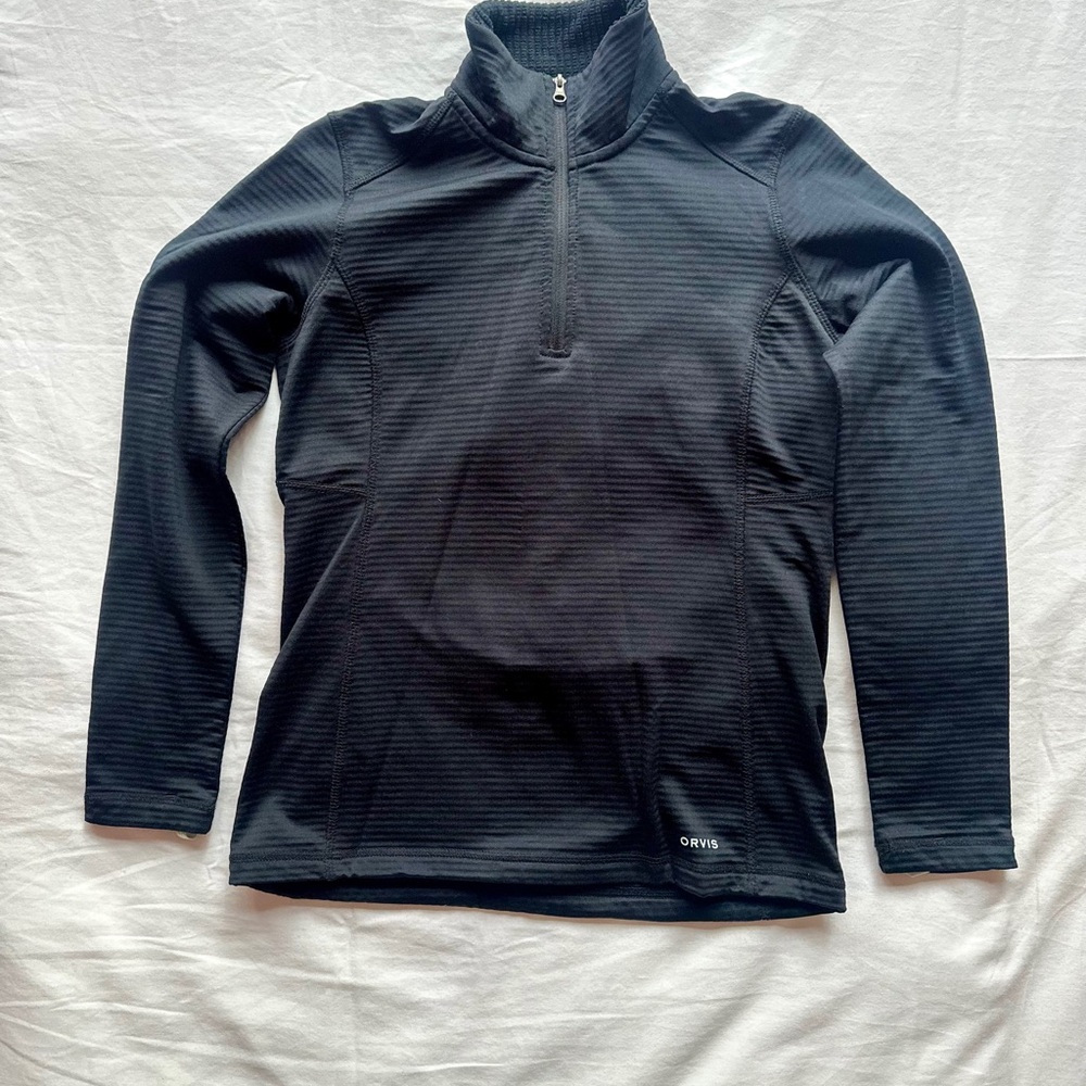 Orvis Black Pullover with Quarter-Zip